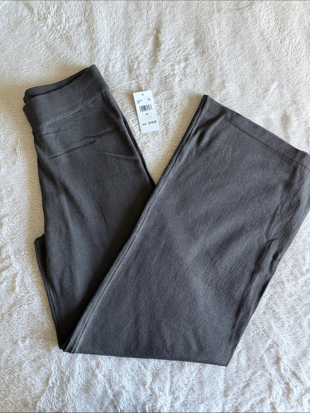 Splendid Dark Charcoal Wide-Leg Knit Joggers